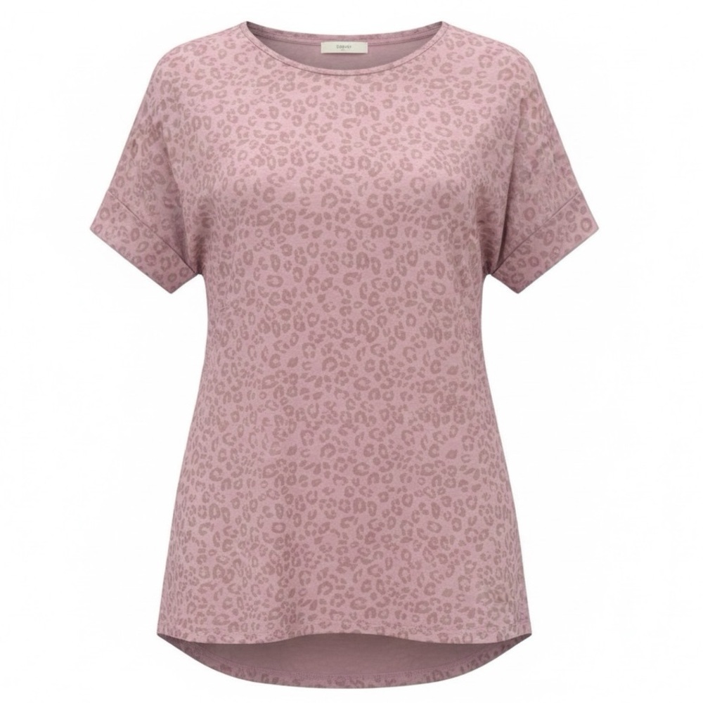 Easel Pink Leopard Print T-Shirt Size Small Relaxed Fit